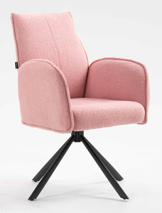 HR280 BAZĂ STEA Scaun Roz Pudra Boucle cu Bază Neagră