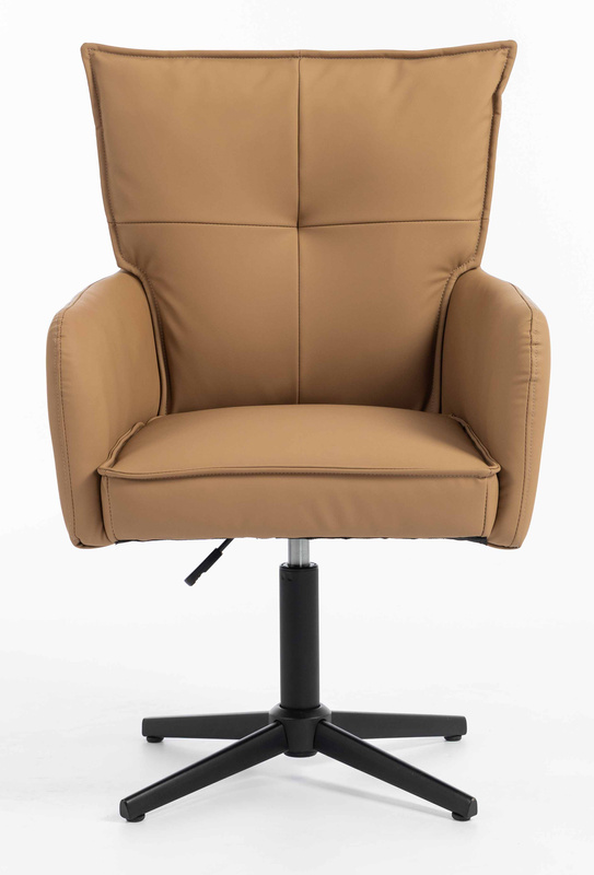 HR250CROSS Scaun Piele Ecologică Premium Soft Culoare Caramel Bază Neagră