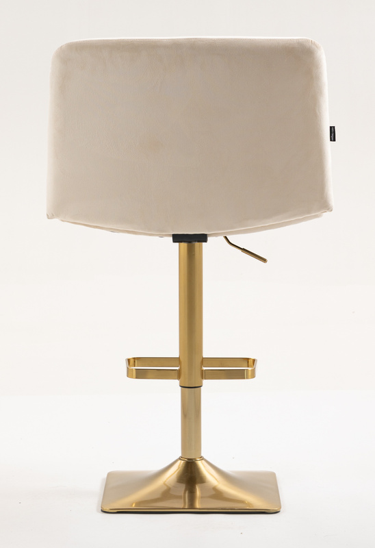 HR150KW Scaun Crem din Catifea cu Bază Aurie