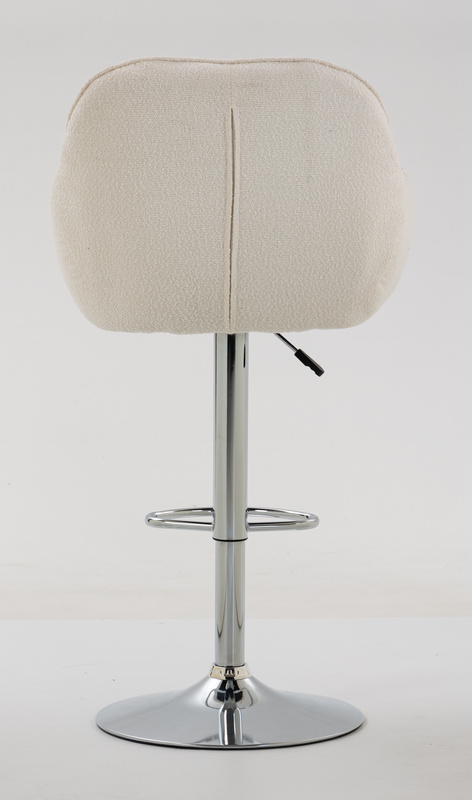 HR2055W Scaun Crem din Boucle cu Bază Cromata