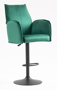 HR280W Scaun Verde din Catifea cu Bază Neagră