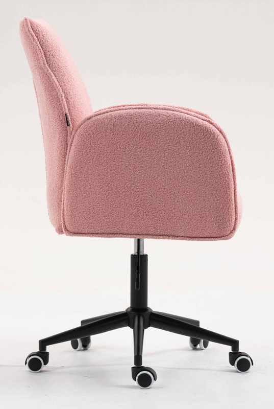 HR280K Scaun Roz Pudra Boucle cu Bază Neagră