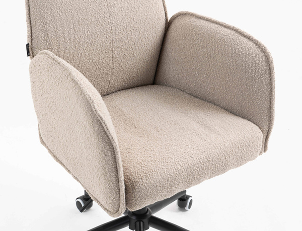 HR280K Scaun Latte Boucle cu Bază Neagră