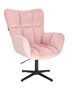 HR650CROSS Roz Pudră Catifea Scaun Bază Neagră