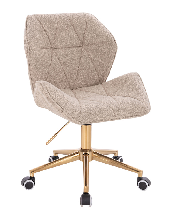HR212K Scaun Latte Boucle cu Bază Aurie