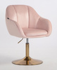 HR2055N Scaun Roz Pudra din Catifea cu Bază Aurie