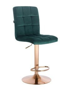 HR7009W Scaun Catifea Verde cu Bază Aurie
