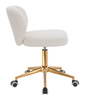 HR193K Scaun Crem Boucle cu Bază Aurie
