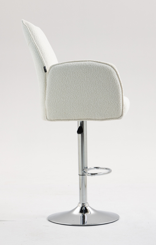 HR280W Scaun Crem Boucle cu Bază Cromata
