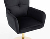 HR250N Scaun Catifea Neagră Bază Aurie