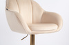 HR2055W Scaun Crem din Catifea cu Bază Aurie