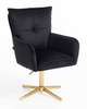 HR250CROSS Scaun Catifea Neagră Bază Aurie