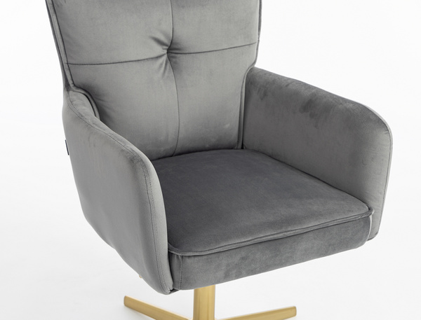 HR250CROSS Scaun Catifea Grafit Bază Aurie