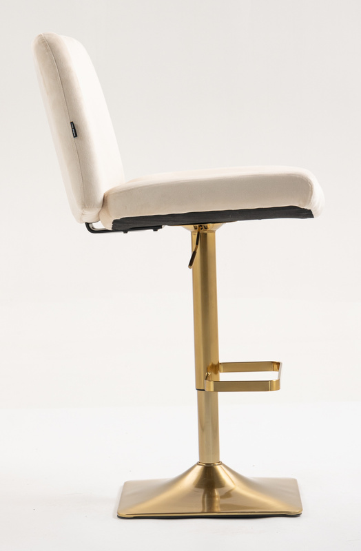 HR150KW Scaun Crem din Catifea cu Bază Aurie