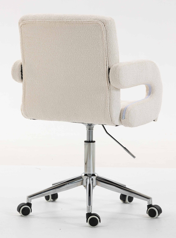 HR8404K Scaun Crem Boucle cu Bază Cromata