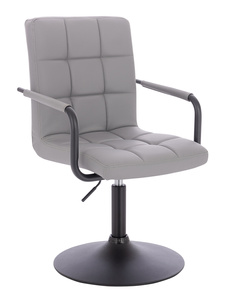 HC1015NP Scaun Gri Piele Ecologica Bază Neagră