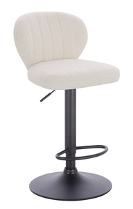 HR193W Scaun Crem Boucle cu Bază Neagră