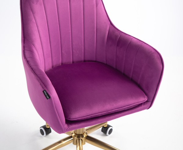HR2022K Scaun Fucsia din Catifea Bază Aurie