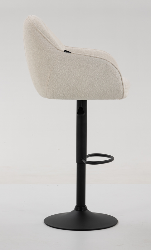 HR2055W Scaun Crem din Boucle cu Bază Neagră