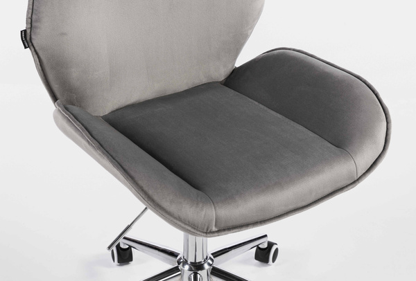 HR350K Scaun Gray din Catifea Bază Cromata