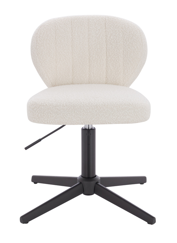 HR193CROSS Scaun Crem Boucle cu Bază Neagră