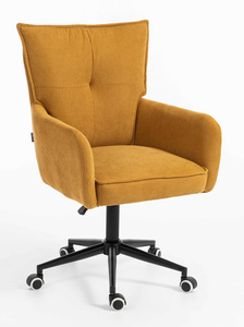 HR250K Scaun Catifea Reiată Premium Ruloare Curry Galben Bază Neagră