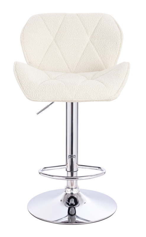 HR111W Scaun Crem Boucle cu Bază Cromata