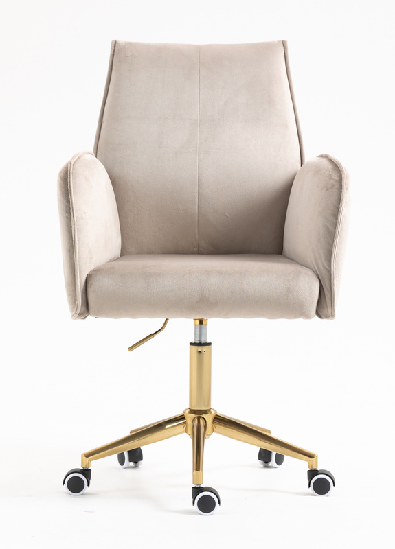 HR280K Scaun Latte din Catifea cu Bază Aurie