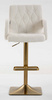 HR8404KW Scaun Crem Boucle cu Bază Aurie