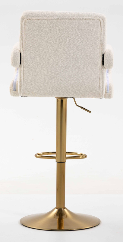 HR8404W Scaun Crem Boucle cu Bază Aurie