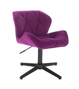 HR111CROSS Scaun Fucsia Catifea cu Bază Neagră