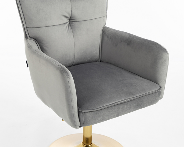 HR250N Scaun Catifea Grafit Bază Aurie