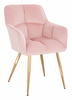 HR550 Scaun Roz Pudra Catifea cu Bază Aurie