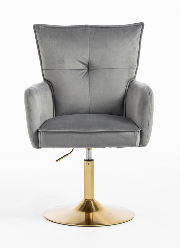 HR250N Scaun Catifea Grafit Bază Aurie