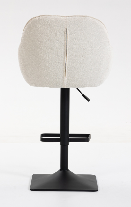 HR2055KW Scaun Crem din Boucle cu Bază Neagră