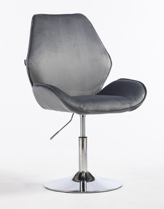 HR350N Scaun Grafit din Catifea Bază Cromata