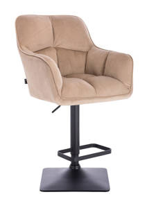 HR550KW Scaun Latte Catifea cu Bază Neagră