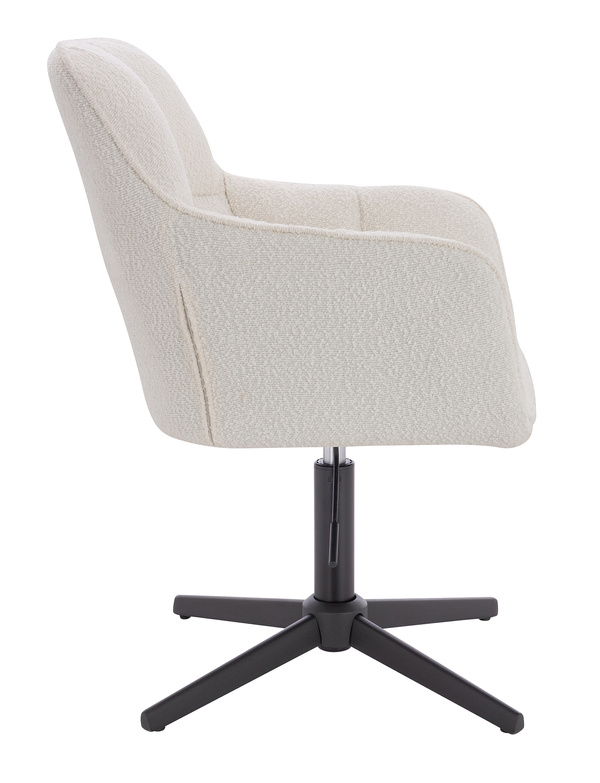 HR550CROSS Scaun Crem Boucle cu Bază Neagră