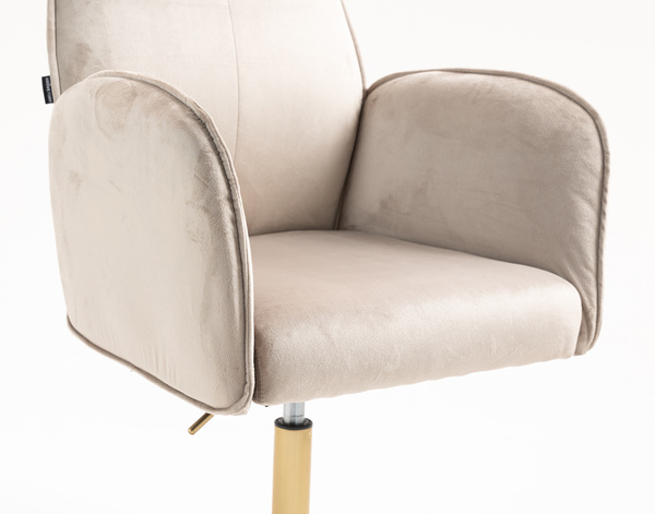 HR280N Scaun Latte din Catifea cu Bază Aurie