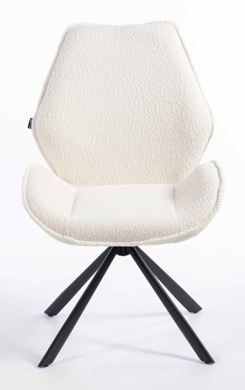 HR350 BAZĂ STEA Scaun Crem din Boucle Bază Neagră