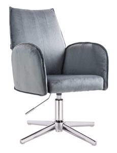 HR280CROSS Scaun Grafit din Catifea cu Bază Cromata