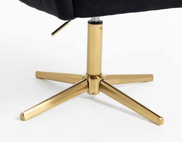 HR250CROSS Scaun Catifea Neagră Bază Aurie