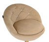 HR948W Scaun Latte din Catifea cu Bază Cromata