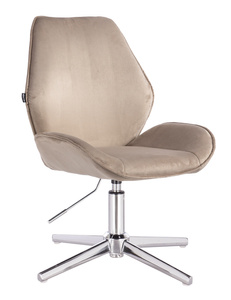 HR350CROSS Scaun Latte din Catifea Bază Cromata