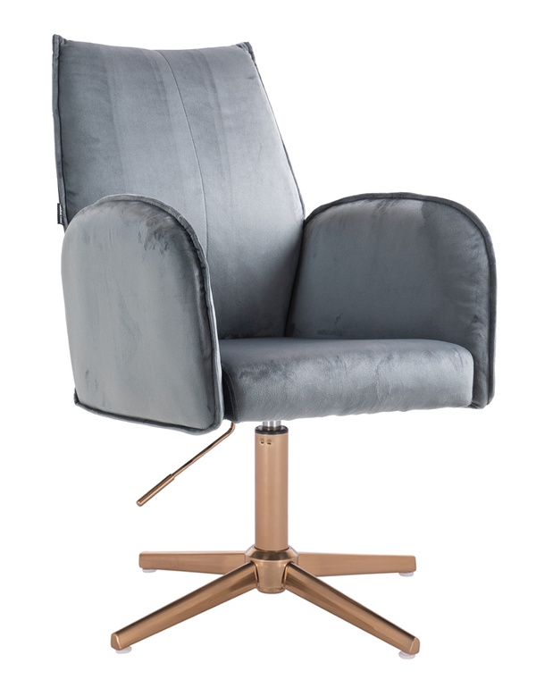 HR280CROSS Scaun Grafit  din Catifea cu Bază Aurie