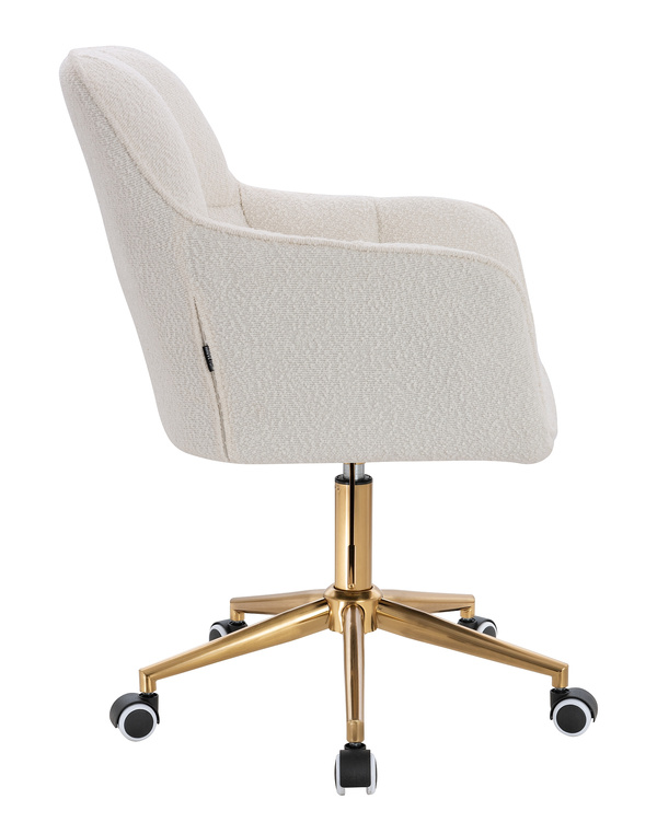 HR550K Scaun Crem Boucle cu Bază Aurie