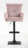 HR250KW Scaun Catifea Roz Pudra Bază Neagră