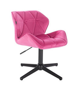 HR111CROSS scaun Catifea Roz cu Bază Aurie