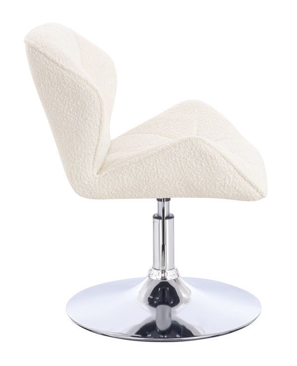 HR111N Scaun Crem Boucle cu Bază Cromata