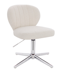 HR193CROSS Scaun Crem Boucle cu Bază Cromata